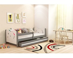 Łóżko dla dzieci MIKOŁAJ – 1 osobowe – GRAFIT, BIAŁE 160x80