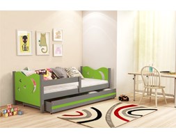 Łóżko dla dzieci MIKOŁAJ – 1 osobowe – GRAFIT, ZIELONE 160x80