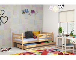 Łóżko parterowe ERYK – 1 osobowe – SOSNA, GRAFIT 190x80