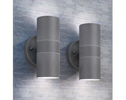 vidaXL Lampy ścienne zewnętrzne, 2 szt., stal nierdzewna, góra/dół
