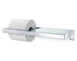 Uchwyt na papier toaletowy z półką MENOTO, polerowany - Blomus - Produkt dostępny na WWW.DECOSALON.PL