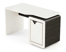 Biurko z kontenerkiem Frame Light Line grafitowo-kremowe