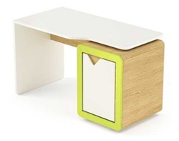 Biurko z kontenerkiem Frame Light Line dębowo-zielone
