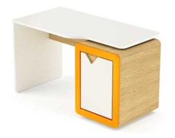 Biurko z kontenerkiem Frame Light Line dębowo-pomarańczowe