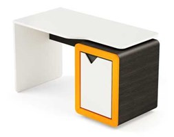 Biurko z kontenerkiem Frame Light Line grafitowo-pomarańczowe
