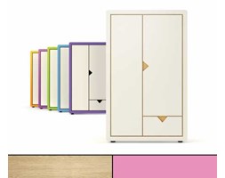 Szafa dwudrzwiowa Frame Light Line dębowo-różowa