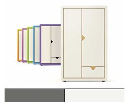 Szafa dwudrzwiowa Frame Light Line grafitowo-kremowa