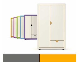 Szafa dwudrzwiowa Frame Light Line grafitowo-pomarańczowa