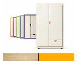 Szafa dwudrzwiowa Frame Light Line dębowo-pomarańczowa