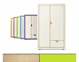 Szafa dwudrzwiowa Frame Light Line dębowo-zielona