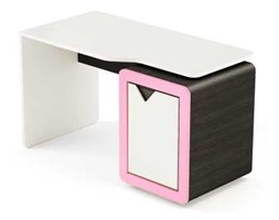 Biurko z kontenerkiem Frame Light Line grafitowo-różowe