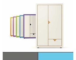 Szafa dwudrzwiowa Frame Light Line grafitowo-niebieska