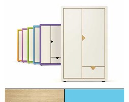 Szafa dwudrzwiowa Frame Light Line dębowo-niebieska