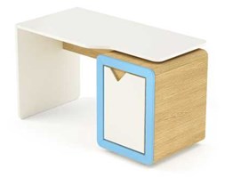 Biurko z kontenerkiem Frame Light Line dębowo-niebieskie