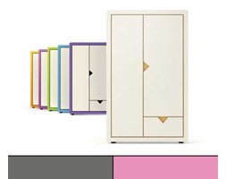 Szafa dwudrzwiowa Frame Light Line grafitowo-różowa