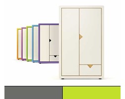 Szafa dwudrzwiowa Frame Light Line grafitowo-zielona