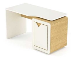 Biurko z kontenerkiem Frame Light Line dębowo-kremowe