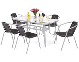 Meble ogrodowe metalowe Toscana Summer Basic Silver / Black 6+1