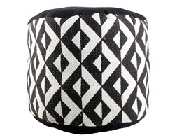 Pufa bawełniana BLACK WHITE, siedzisko, podnóżek - 45 x 30 cm
