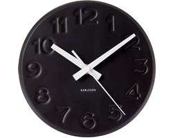 Zegar ścienny Bold Engraved Numbers Black, 19 cm - KARLSSON - DECOSALON - Zakupy bez ryzyka