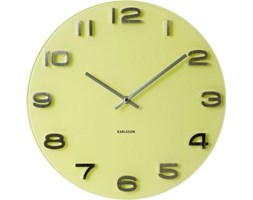 Zegar ścienny Vintage Round Yellow, 35 cm, żółty - KARLSSON - DECOSALON - Zakupy bez ryzyka