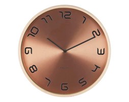 Zegar ścienny Bent Wood Copper, 35 cm, miedziany - KARLSSON - DECOSALON - Zakupy bez ryzyka