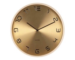 Zegar ścienny Bent Wood Gold, 35 cm, złoty - KARLSSON - DECOSALON - Zakupy bez ryzyka