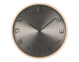 Zegar ścienny Bent Wood Silver, 35 cm, srebrny - KARLSSON - DECOSALON - Zakupy bez ryzyka