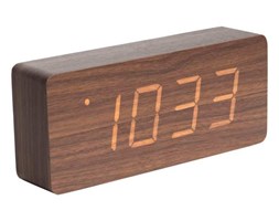 Zegar stołowy, budzik Tube LED Dark Wood - KARLSSON - DECOSALON - Zakupy bez ryzyka