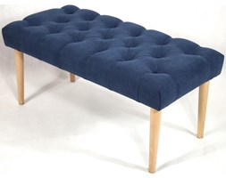 Ławeczka Ławka Pufka Pikowana Granatowa Avila 20 Nogi Okrągłe Naturalne Mat 80cm