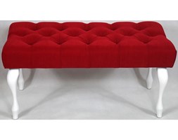 Ławeczka Pufka Pikowana Avila 13 Czerwony Nogi Ludwik Biały Półmat 80cm - 80 cm