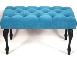 Ławeczka Pufka Pikowana Avila 19 Lazurowy Nogi Ludwik Czarny Półmat 80cm - 80 cm