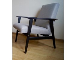 Fotel Klubowy H.Lis PRL Lata 70-te Styl ArtDeco - Stalowy Szary Vanesse