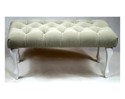 Ławeczka Pufka Pikowana Avila 2 Oliwkowy Nogi Ludwik Biały Półmat 80cm - 80 cm