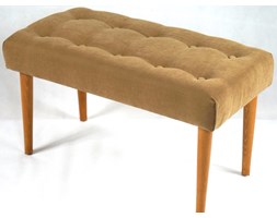 Ławeczka Pufa Pufka Pikowana Avila 5 Orzechowy Brąz Nogi Okrągłe Robinia Akacjowa Płytka Głębokość 35cm Vintage Retro 70cm