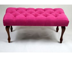 Ławeczka Pufka Pikowana Altara 31 Fuksja Nogi Ludwik Palisander Indyjski 80cm - Altara 31 Fuksja