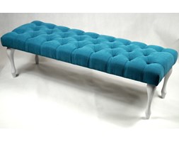 Ławka Pikowana Avila 19 Lazurowy Nogi Ludwik Biały Półmat 120cm - 120 cm