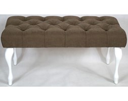 Ławeczka Pufka Pikowana Avila 7 Brązowy Nogi Ludwik Biały Półmat 80cm - 80 cm