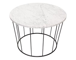 Kamienny, okrągły, marmurowy stolik Bianco Carrara