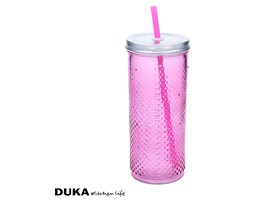 Słoik na napoje 600 ml różowy