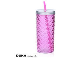 Słoik na napoje 600 ml różowy