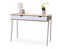 Małe biurko designerskie Lund biały-sonoma