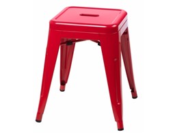 Taboret Paris czerwony inspirowany Tolix