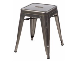 Taboret Paris w kolorze metalu inspirowany Tolix