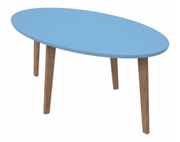 Stolik kawowy Norman 115x65 cm owalny z niebieskim blatem