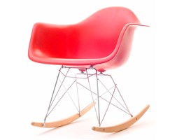 Fotel bujany MPA ROC czerwony designerski bujak z podłokietnikami