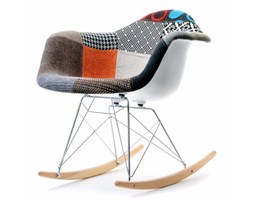 Fotel bujany MPA ROC tap patchwork designerski bujak z podłokietnikami