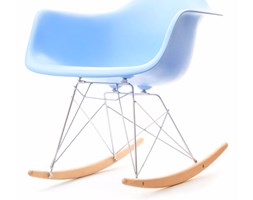 Fotel bujany MPA ROC niebieskie designerski bujak z podłokietnikami