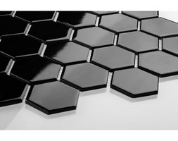 Hexagon duży, czarny, szkliwiony