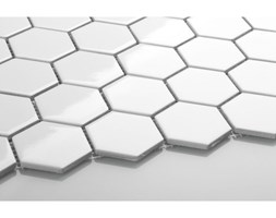 Hexagon duży, biały, szkliwiony